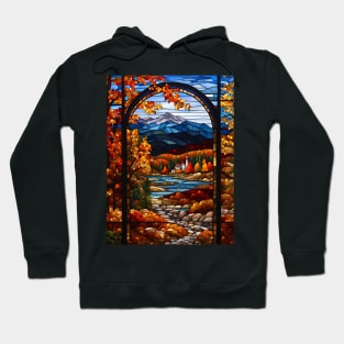 Stained Glass Window Of Autumn Scene Hoodie